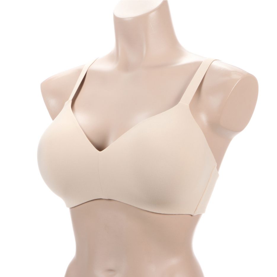 Fruit Of The Loom Women's Seamed Soft Cup Wirefree Cotton Bra 2-pack  Sand/white 36c : Target