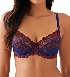 Embrace Lace Underwire Bra Blue Depths/Cordovan 36DDD