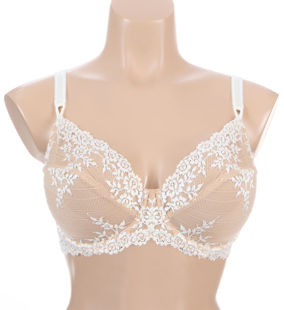 Wacoal Embrace Lace Underwire Bra 36C Unlined 65191 Black & Ivory Floral  Lace – IBBY