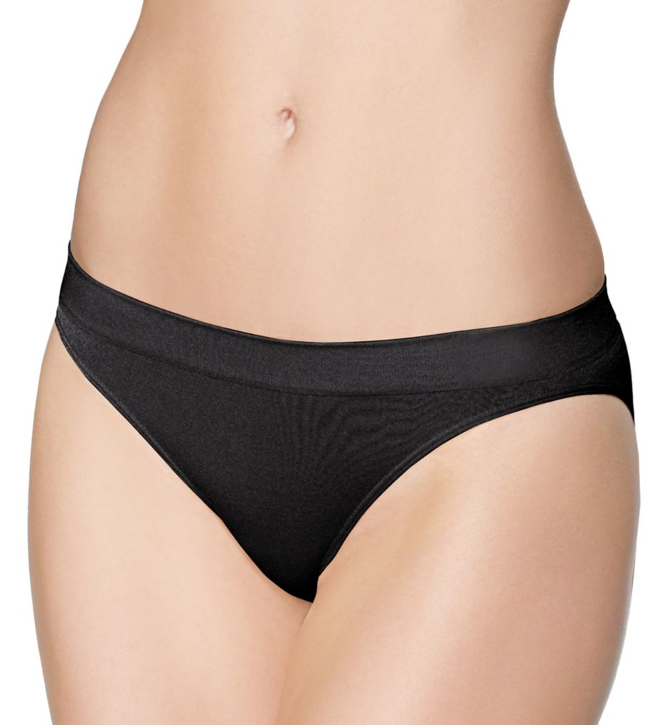 Wacoal Women's B-Smooth Hi-Cut Panty, Black/White/Naturally Nude Small