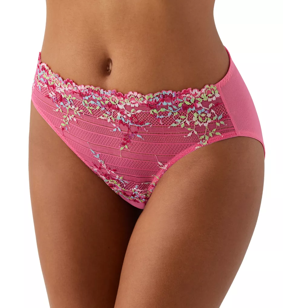 Embrace Lace Hi Cut Brief Panty Hot Pink/Multi 2X