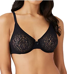 Halo Lace Molded Underwire Bra with J-Hook Black 32D