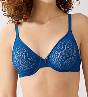 Halo Lace Molded Underwire Bra with J-Hook Poseidon 32D