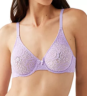 Halo Lace Molded Underwire Bra with J-Hook Purple Rose 32C