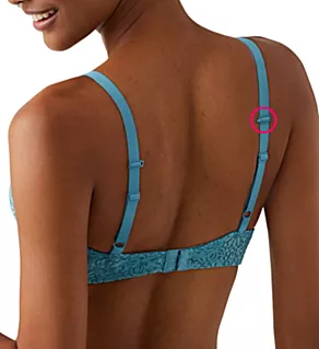 Halo Lace Molded Underwire Bra with J-Hook Adriatic Blue 36C