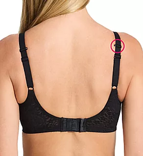 Halo Lace Molded Underwire Bra with J-Hook Black 32D