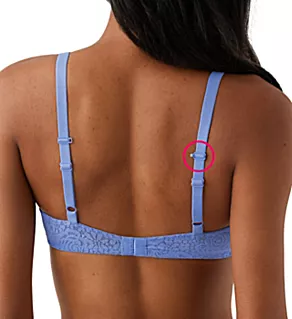 Halo Lace Molded Underwire Bra with J-Hook Blue Hydrangea 32C
