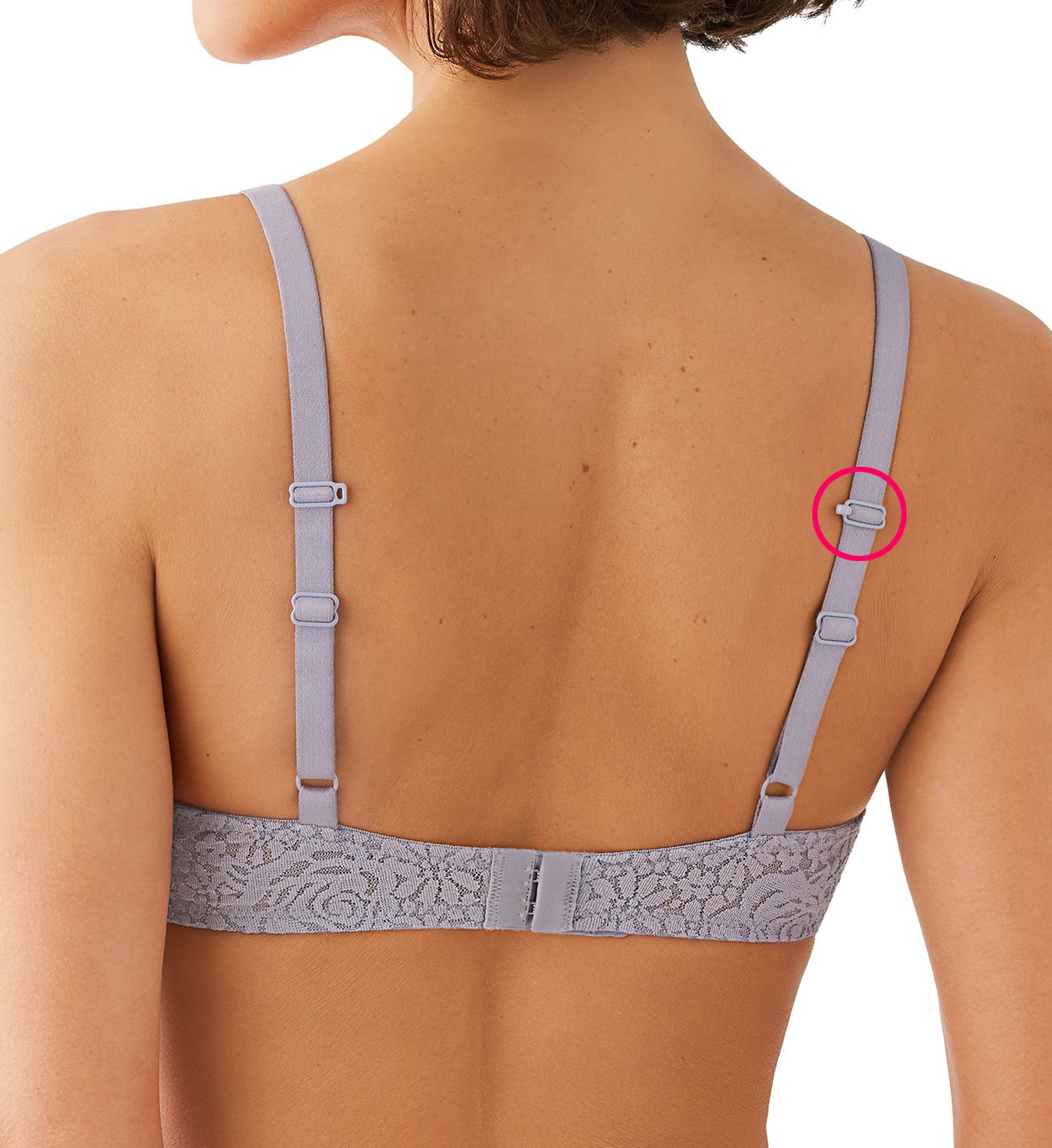 Wacoal Halo Lace Molded Underwire Bra with J-Hook Twilight Gray 34D  - Image 2