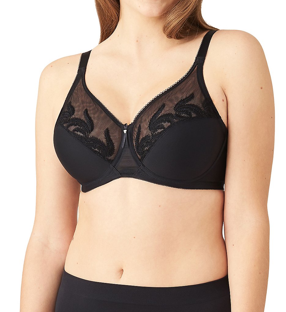 Wacoal 85121 Feather Embroidery Underwire Bra (Black)