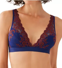 Embrace Lace Wire Free Bra Blue Depths/Cordovan 32