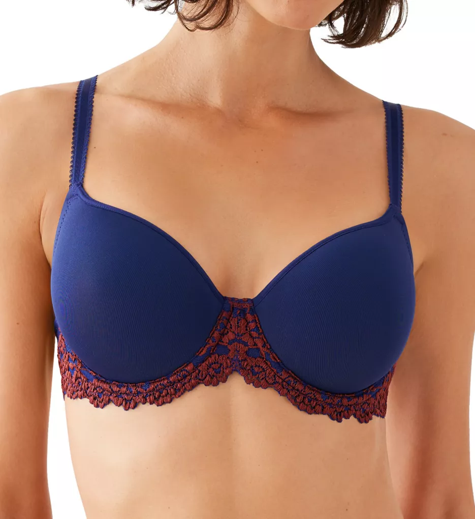 Embrace Lace T-Shirt Bra Blue Depths/Cordovan 40DDD