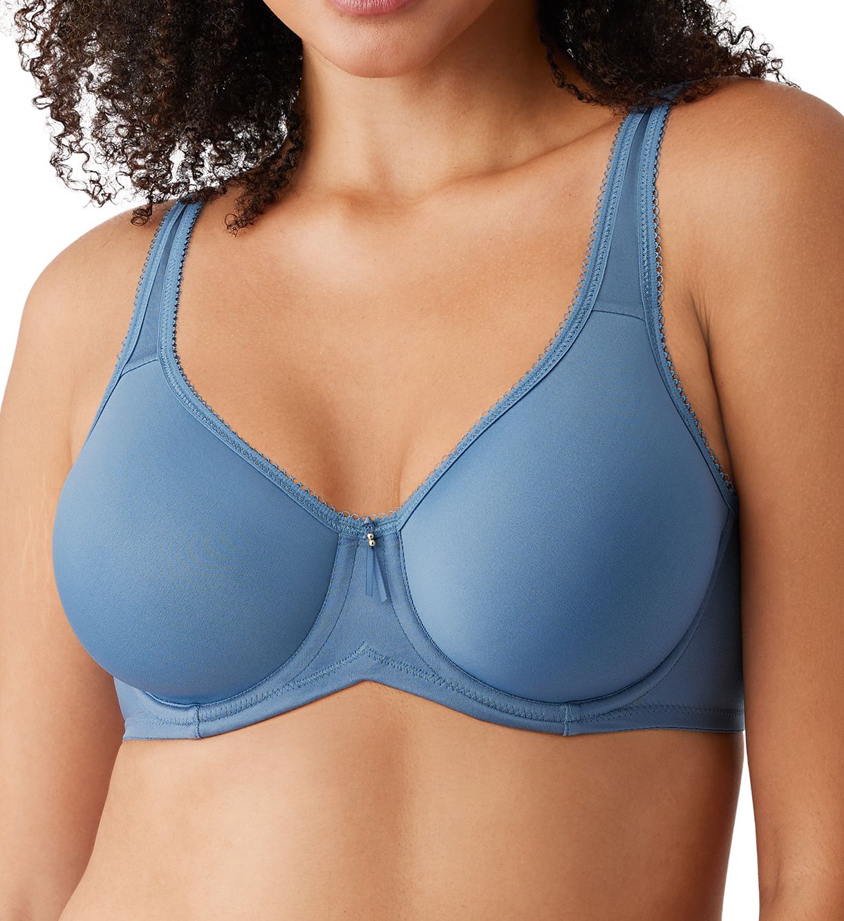 Wacoal Women's Basic Beauty Underwire Spacer T-Shirt Bra in Coronet Blue | Size: 40D | HerRoom.com