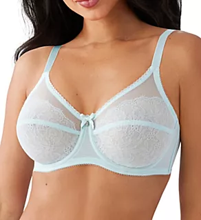 Retro Chic Full Figure Underwire Bra Pastel Blue 32D