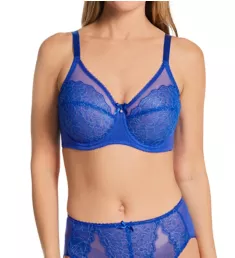 Retro Chic Full Figure Underwire Bra Radiant Blue 34D