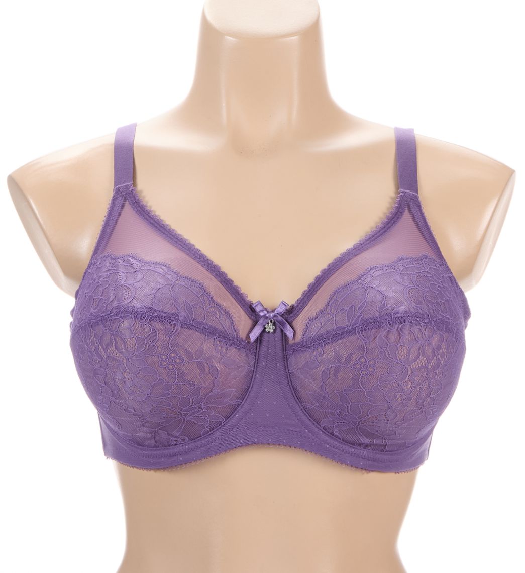 Wacoal Retro Chic Full Figure Underwire Bra Grape Compote 34DD  - Image 1
