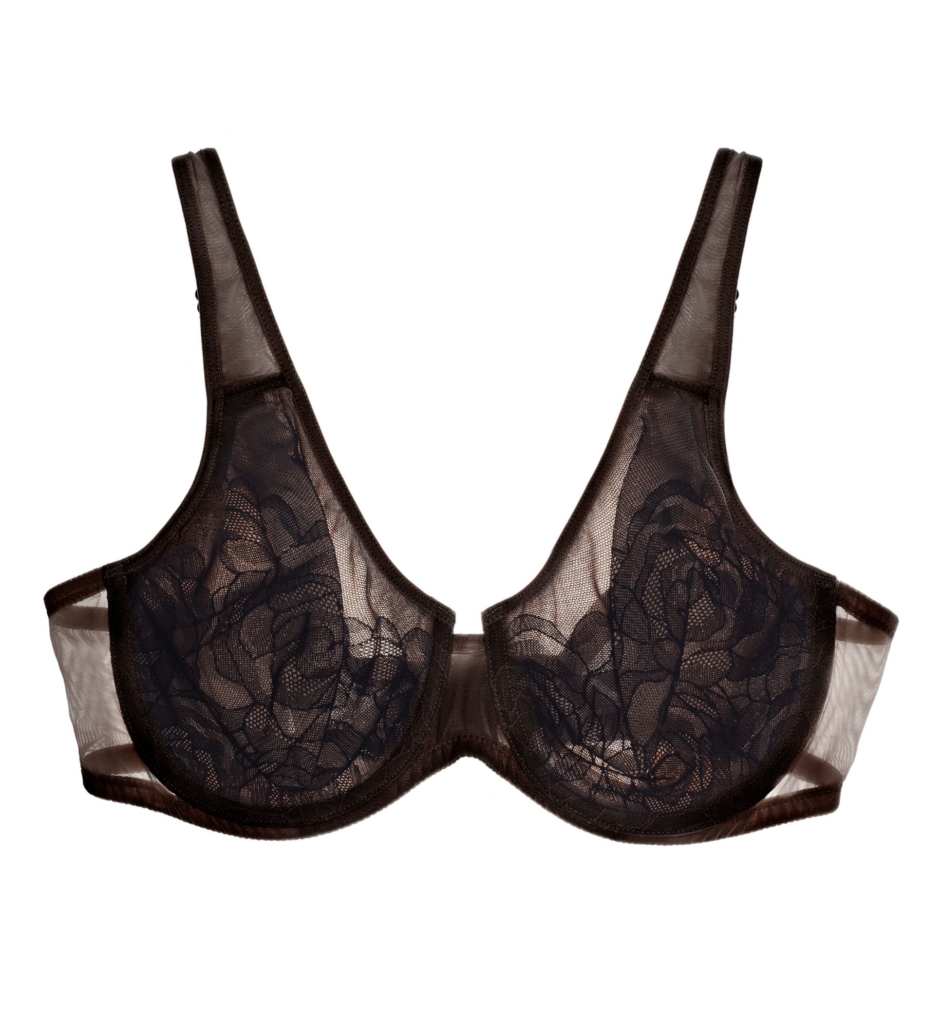 Wacoal Stark Beauty Underwire Bra 855225  – Main View  – Front View  – Back View with HerRoom measurement overlay – Detail View