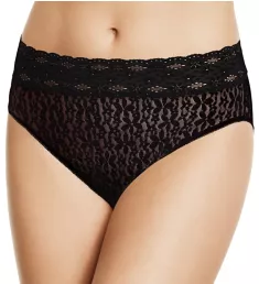 Halo Lace Hi-Cut Brief Panty Black S