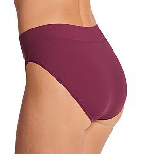 No Pinch, No Problem Micro Rib Hi Cut Panty Burgundy M
