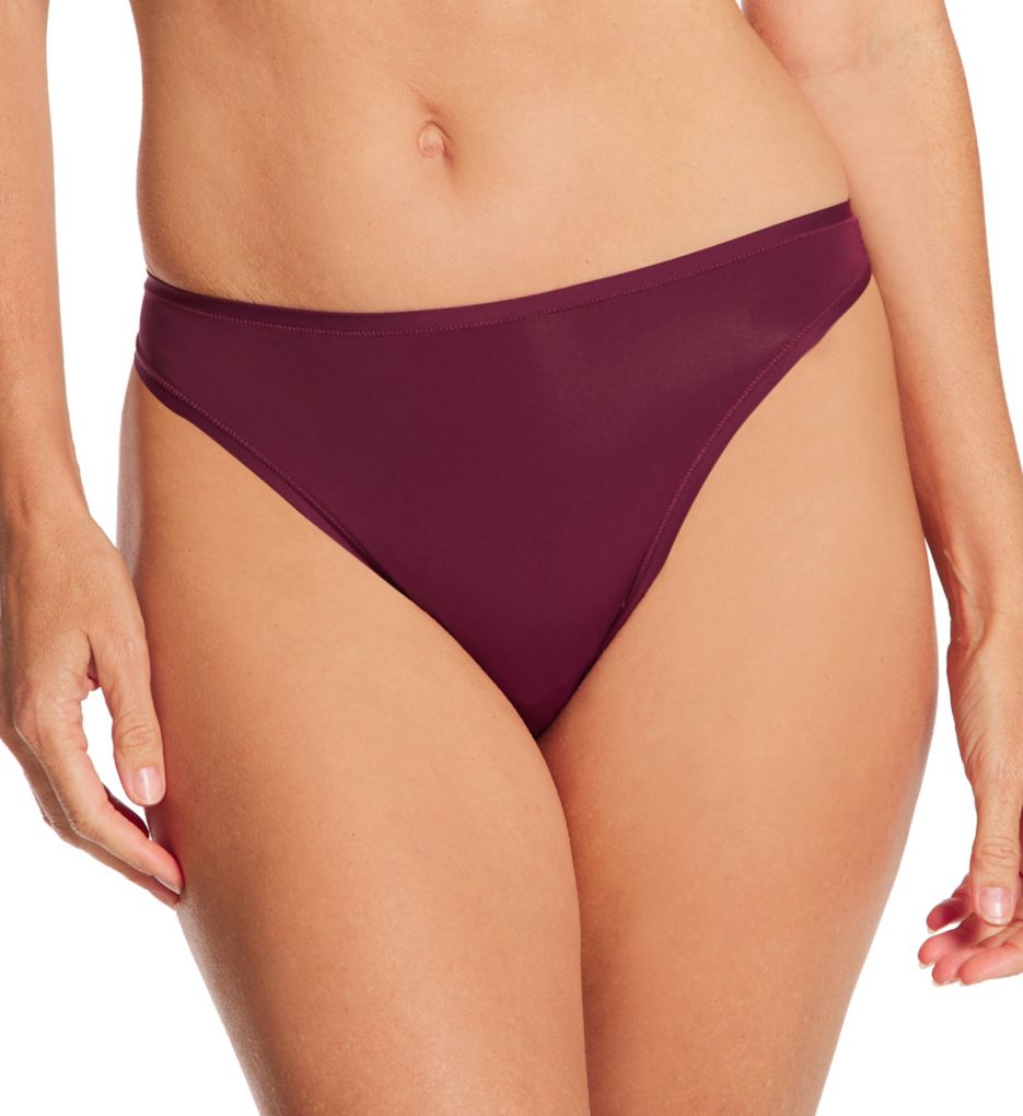Warner's So Stretchy, So Good- Thong Panty Burgundy S  - Image 1