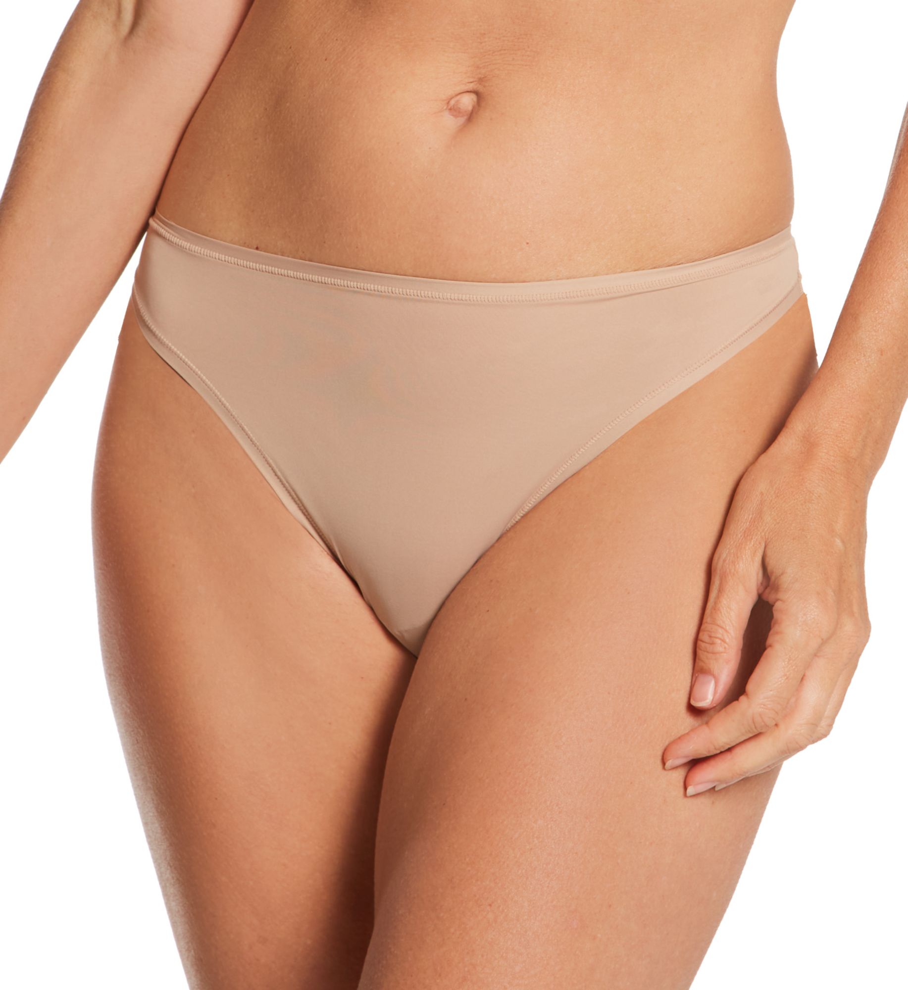 Warner's So Stretchy, So Good- Thong Panty Toasted Almond M  - Image 1