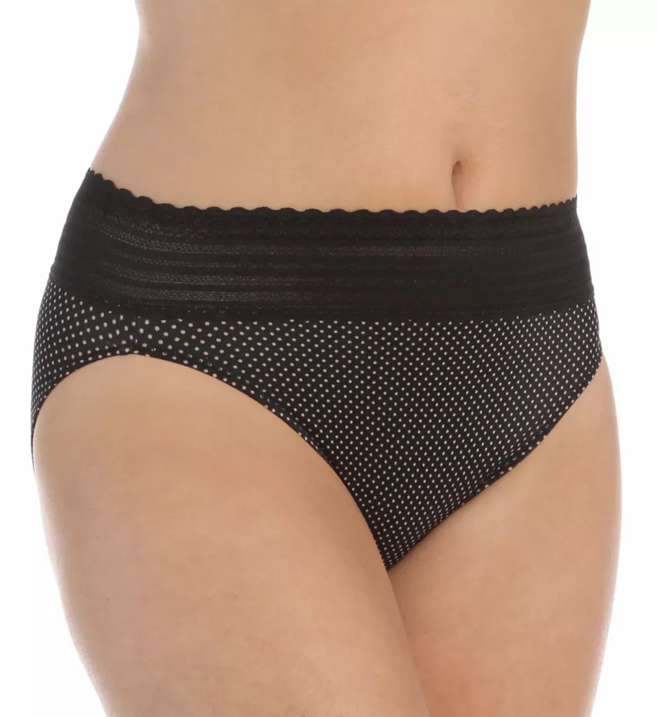 No Pinching. No Problems. Hi-Cut Brief with Lace Black/ToastedAlmondDot S