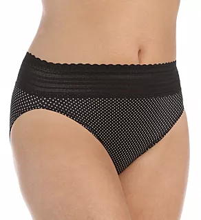 No Pinching. No Problems. Hi-Cut Brief with Lace Black/ToastedAlmondDot S