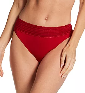 No Pinching. No Problems. Hi-Cut Brief with Lace Classic Red S