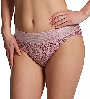 No Pinching. No Problems. Hi-Cut Brief with Lace Purple Lilies Print XL