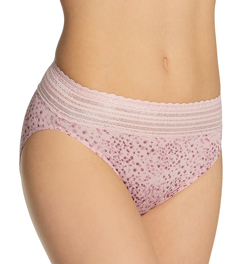 Warners : Warners 5109J No Pinching. No Problems. Hi-Cut Brief with Lace (Parlour Rose Ditsy S)