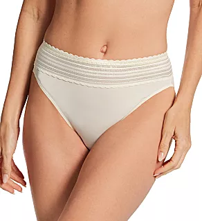 No Pinching. No Problems. Hi-Cut Brief with Lace Vanilla 2X