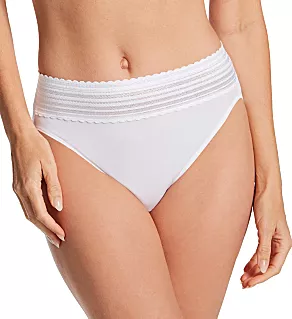 No Pinching. No Problems. Hi-Cut Brief with Lace White S