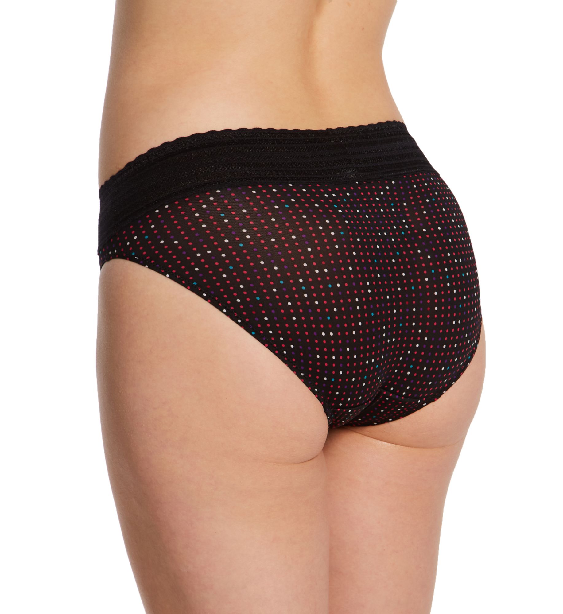 Warner's No Pinching. No Problems. Hi-Cut Brief with Lace Black Sparkle Dot M  - Image 2