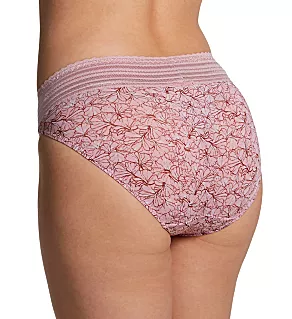No Pinching. No Problems. Hi-Cut Brief with Lace Purple Lilies Print XL