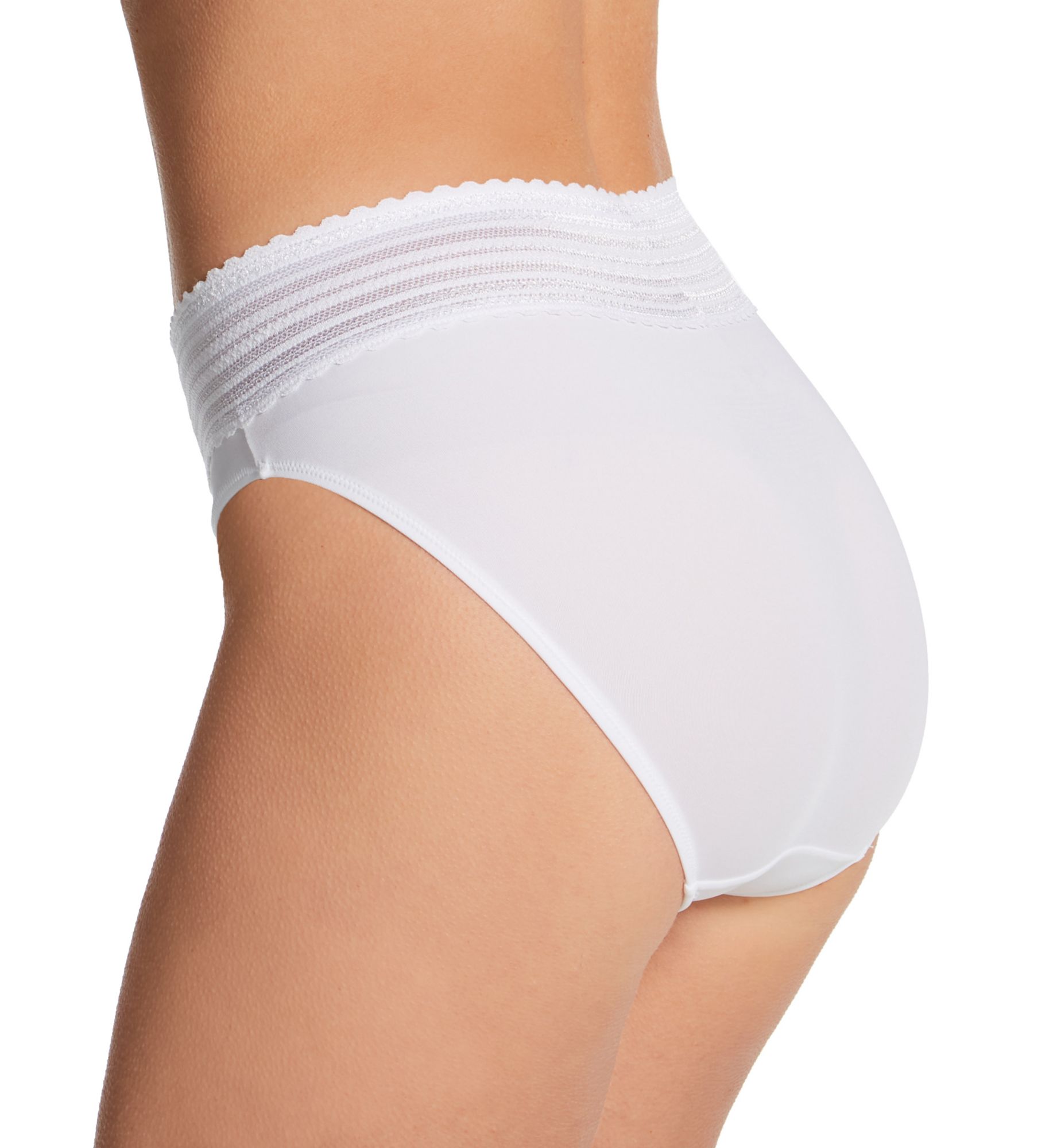 Warner's No Pinching. No Problems. Hi-Cut Brief with Lace White M  - Image 2