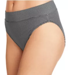 No Pinching. No Problems. Tailored Hi-Cut Panty Black and White Pindot L