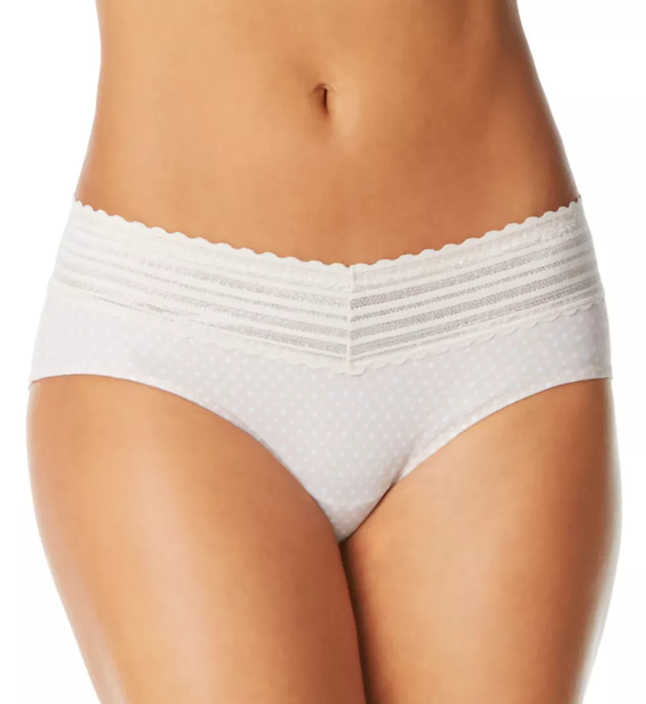 No Pinching. No Problems. Hipster with Lace Panty Butterscotch/Dot Print S