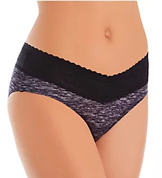No Pinching. No Problems. Hipster with Lace Panty Charcoal Heather Print S