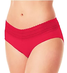 No Pinching. No Problems. Hipster with Lace Panty Classic Red 2X
