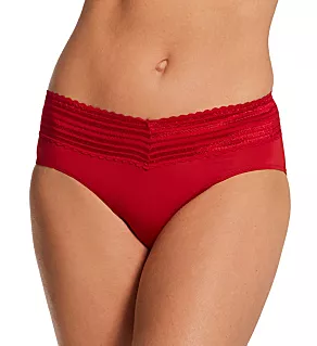 No Pinching. No Problems. Hipster with Lace Panty Classic Red S
