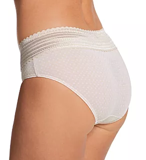 No Pinching. No Problems. Hipster with Lace Panty Butterscotch/Dot Print S