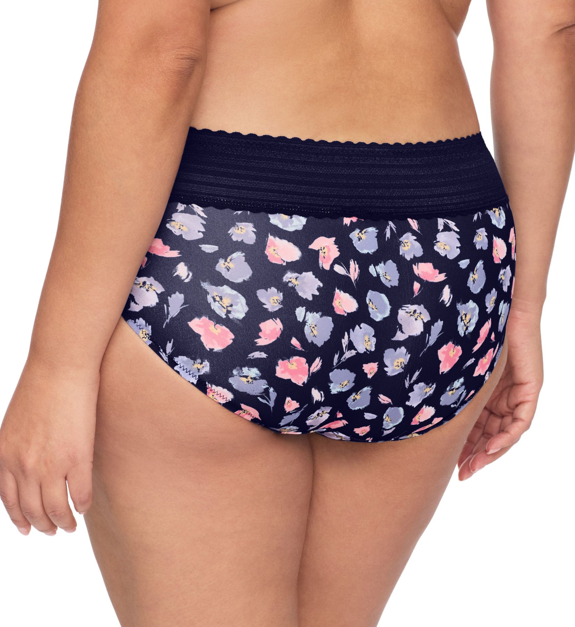 Warner's No Pinching. No Problems. Hipster with Lace Panty Eve Blue Lucky Floral M  - Image 2