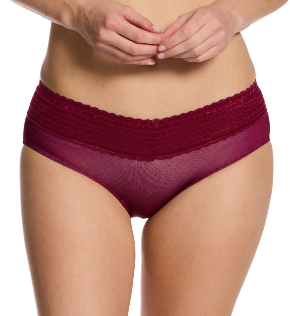 Warner's No Pinching. No Problems. Hipster with Lace Panty Winterberry/Blue Dot M  - Image 1