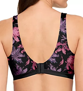 Cloud 9 Smooth Comfort Contour Wireless Bra Black Painted Blooms M