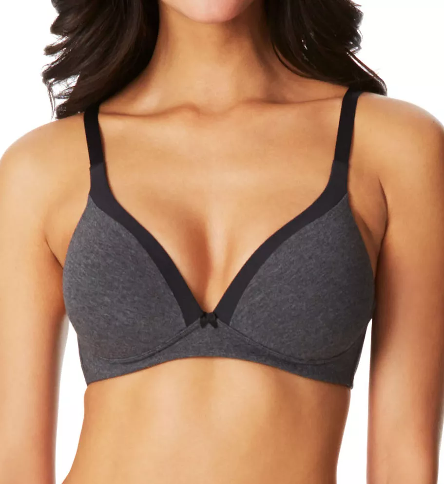 Invisible Bliss Cotton Wirefree Bra with Lift Dark Grey Heather 34A