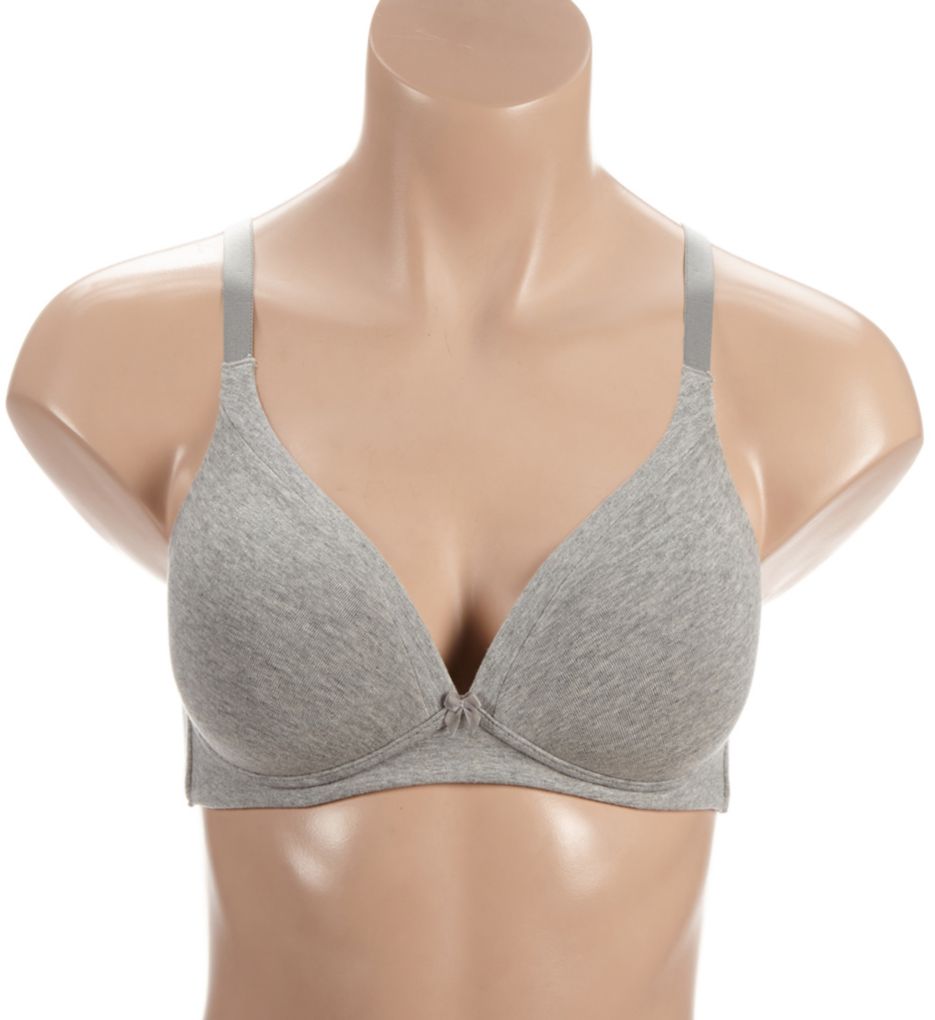 Women's Warner's RN0141A Invisible Bliss Cotton Wirefree Bra with Lift  (Light Grey Heather 38B)