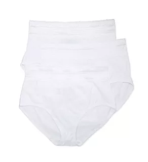 No Pinching No Problems Brief Panty - 3 Pack White/White/White S