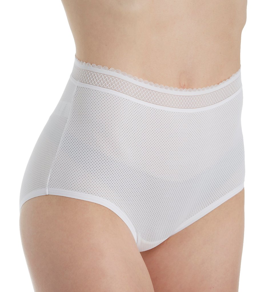 Warner's >> Warner's RS4901P Breathe Freely Brief Panty With Lace (White M)