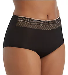 No Pinching. No Problems. Brief Panty with Lace RichBlackToastedAlmond L