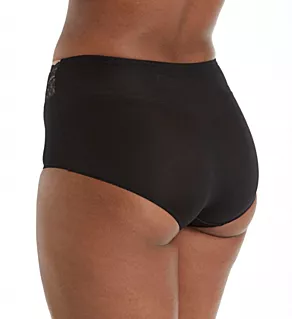 No Pinching. No Problems. Brief Panty with Lace RichBlackToastedAlmond L