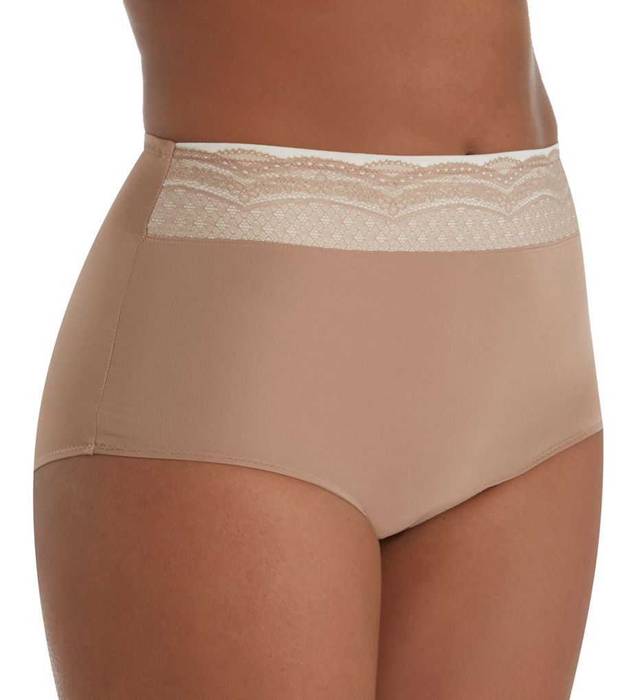 Warners® No Pinching No Problems® Dig-Free Comfort Waist with Lace  Microfiber Brief RS7401P